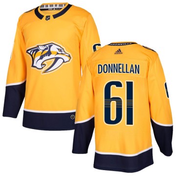 Authentic Adidas Youth Mike Donnellan Nashville Predators Home Jersey - Gold