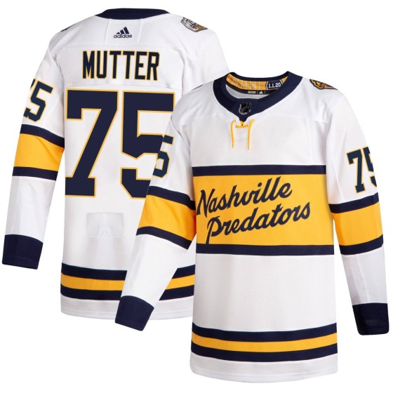 Authentic Adidas Youth Navrin Mutter Nashville Predators 2020 Winter Classic Player Jersey - White