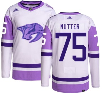 Authentic Adidas Youth Navrin Mutter Nashville Predators Hockey Fights Cancer Jersey -