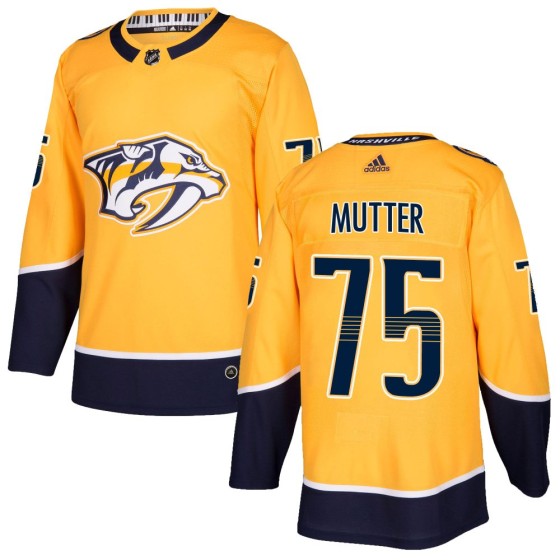 Authentic Adidas Youth Navrin Mutter Nashville Predators Home Jersey - Gold