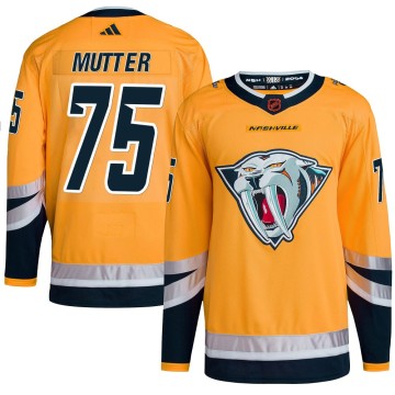 Authentic Adidas Youth Navrin Mutter Nashville Predators Reverse Retro 2.0 Jersey - Yellow