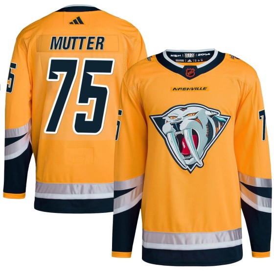Authentic Adidas Youth Navrin Mutter Nashville Predators Reverse Retro 2.0 Jersey - Yellow