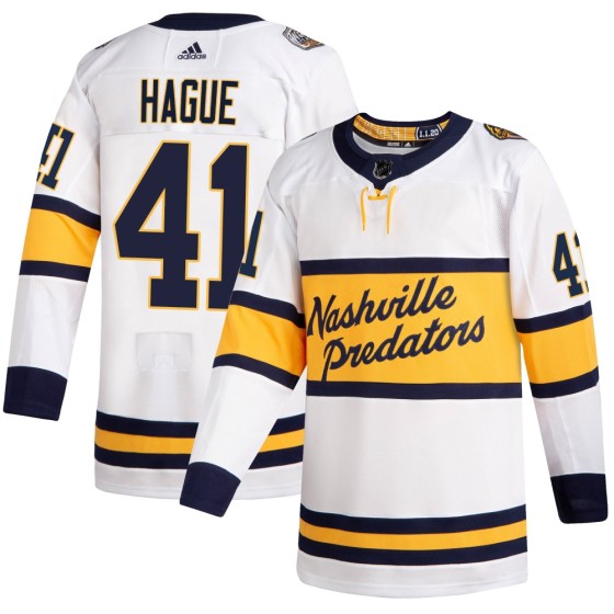 Authentic Adidas Youth Nicolas Hague Nashville Predators 2020 Winter Classic Player Jersey - White