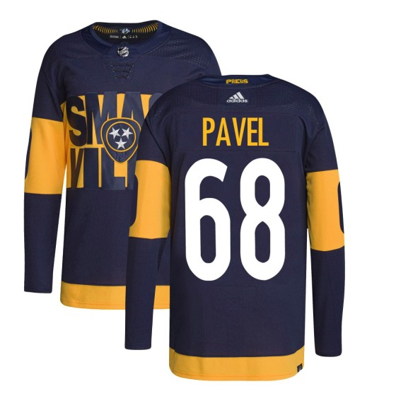 Authentic Adidas Youth Ondrej Pavel Nashville Predators 2022 Stadium Series Primegreen Jersey - Navy