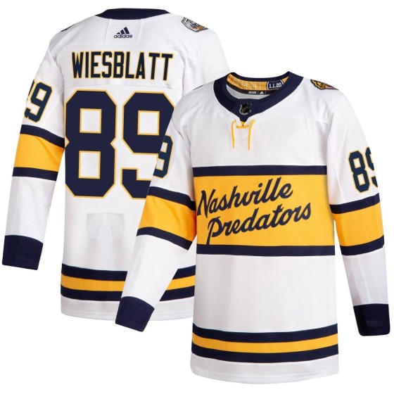 Authentic Adidas Youth Ozzy Wiesblatt Nashville Predators 2020 Winter Classic Player Jersey - White