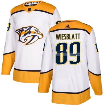 Authentic Adidas Youth Ozzy Wiesblatt Nashville Predators Away Jersey - White