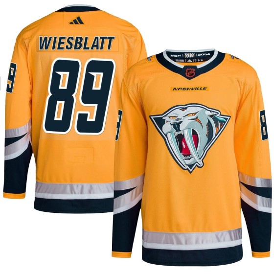 Authentic Adidas Youth Ozzy Wiesblatt Nashville Predators Reverse Retro 2.0 Jersey - Yellow