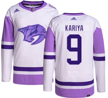 Authentic Adidas Youth Paul Kariya Nashville Predators Hockey Fights Cancer Jersey -