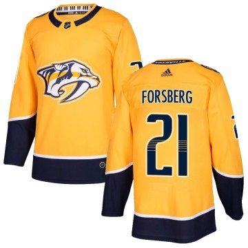 Authentic Adidas Youth Peter Forsberg Nashville Predators Home Jersey - Gold