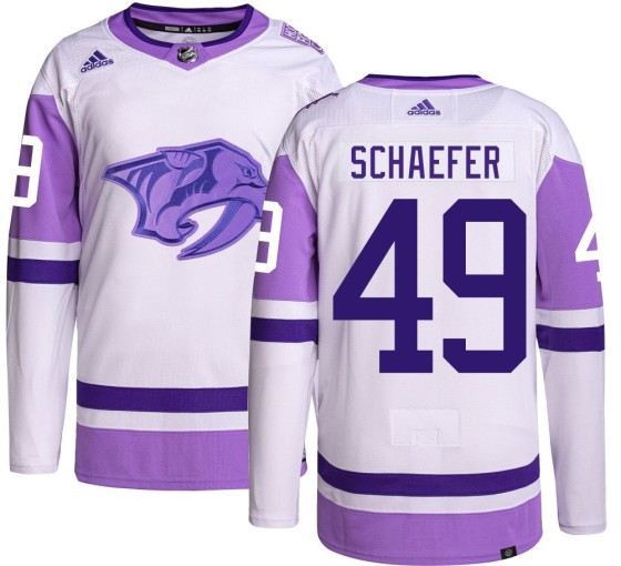 Authentic Adidas Youth Reid Schaefer Nashville Predators Hockey Fights Cancer Jersey -