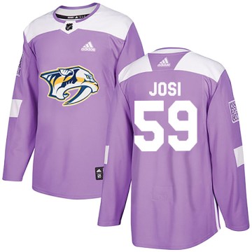 Authentic Adidas Youth Roman Josi Nashville Predators Fights Cancer Practice Jersey - Purple