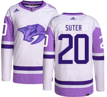 Authentic Adidas Youth Ryan Suter Nashville Predators Hockey Fights Cancer Jersey -