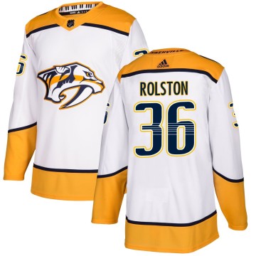 Authentic Adidas Youth Ryder Rolston Nashville Predators Away Jersey - White