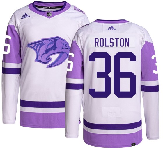 Authentic Adidas Youth Ryder Rolston Nashville Predators Hockey Fights Cancer Jersey -