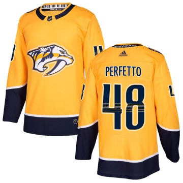 Authentic Adidas Youth Stephen Perfetto Nashville Predators Home Jersey - Gold