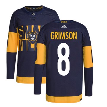 Authentic Adidas Youth Stu Grimson Nashville Predators 2022 Stadium Series Primegreen Jersey - Navy