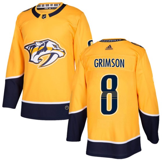 Authentic Adidas Youth Stu Grimson Nashville Predators Home Jersey - Gold