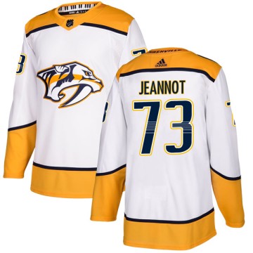 Authentic Adidas Youth Tanner Jeannot Nashville Predators Away Jersey - White