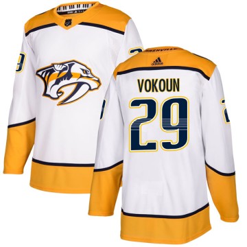 Authentic Adidas Youth Tomas Vokoun Nashville Predators Away Jersey - White