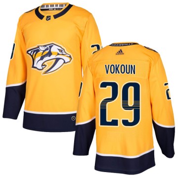 Authentic Adidas Youth Tomas Vokoun Nashville Predators Home Jersey - Gold