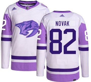Authentic Adidas Youth Tommy Novak Nashville Predators Hockey Fights Cancer Jersey -
