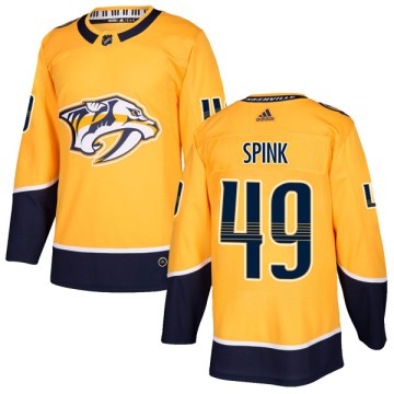 Authentic Adidas Youth Tylor Spink Nashville Predators Home Jersey - Gold