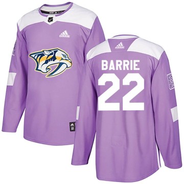 Authentic Adidas Youth Tyson Barrie Nashville Predators Fights Cancer Practice Jersey - Purple