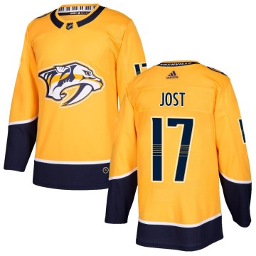 Authentic Adidas Youth Tyson Jost Nashville Predators Home Jersey - Gold