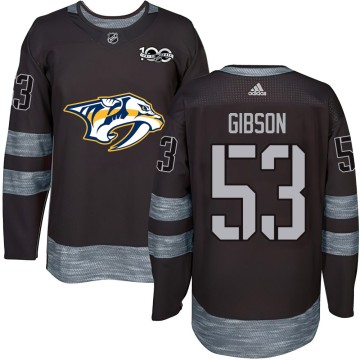 Authentic Men's Andrew Gibson Nashville Predators 1917-2017 100th Anniversary Jersey - Black