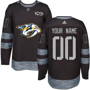 Authentic Men's Custom Nashville Predators Custom 1917-2017 100th Anniversary Jersey - Black