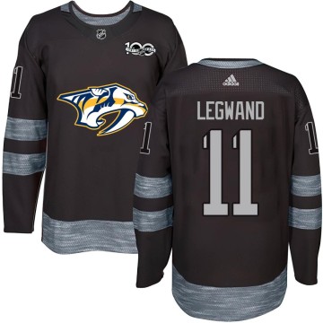 Authentic Men's David Legwand Nashville Predators 1917-2017 100th Anniversary Jersey - Black