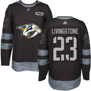 Authentic Men's Jake Livingstone Nashville Predators 1917-2017 100th Anniversary Jersey - Black