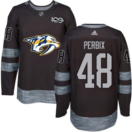 Authentic Men's Nick Perbix Nashville Predators 1917-2017 100th Anniversary Jersey - Black