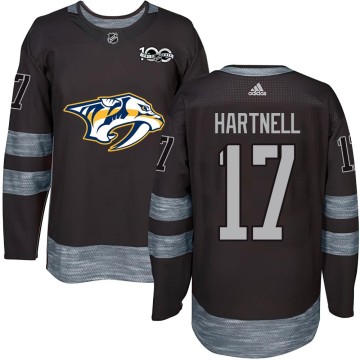 Authentic Men's Scott Hartnell Nashville Predators 1917-2017 100th Anniversary Jersey - Black