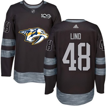 Authentic Youth Kalan Lind Nashville Predators 1917-2017 100th Anniversary Jersey - Black