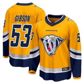 Breakaway Fanatics Branded Men's Andrew Gibson Nashville Predators Special Edition 2.0 Jersey - Yellow