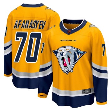 Breakaway Fanatics Branded Men's Egor Afanasyev Nashville Predators Special Edition 2.0 Jersey - Yellow