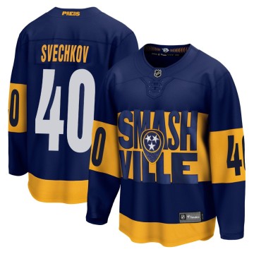 Breakaway Fanatics Branded Men's Fedor Svechkov Nashville Predators 2022 Stadium Series Jersey - Navy