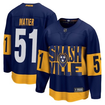 Breakaway Fanatics Branded Men's Jack Matier Nashville Predators 2022 Stadium Series Jersey - Navy