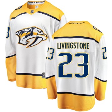 Breakaway Fanatics Branded Men's Jake Livingstone Nashville Predators Away Jersey - White