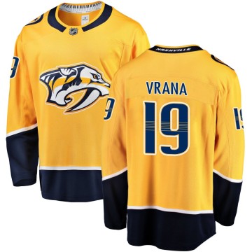 Breakaway Fanatics Branded Men's Jakub Vrana Nashville Predators Home Jersey - Gold