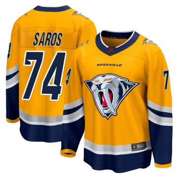 Breakaway Fanatics Branded Men's Juuse Saros Nashville Predators Special Edition 2.0 Jersey - Yellow