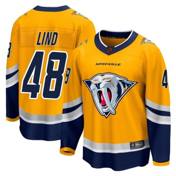 Breakaway Fanatics Branded Men's Kalan Lind Nashville Predators Special Edition 2.0 Jersey - Yellow
