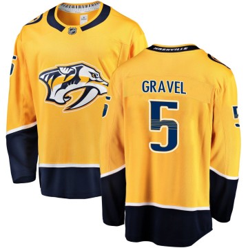 Breakaway Fanatics Branded Men's Kevin Gravel Nashville Predators Home Jersey - Gold