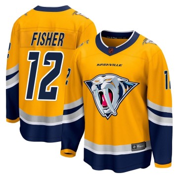 Breakaway Fanatics Branded Men's Mike Fisher Nashville Predators Special Edition 2.0 Jersey - Yellow