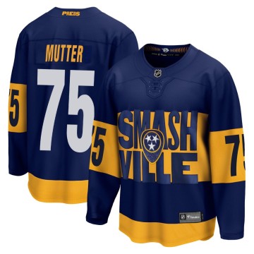 Breakaway Fanatics Branded Men's Navrin Mutter Nashville Predators 2022 Stadium Series Jersey - Navy