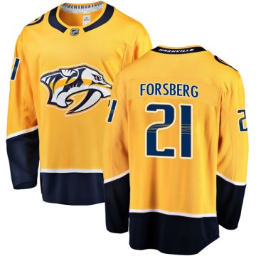 Breakaway Fanatics Branded Men's Peter Forsberg Nashville Predators Home Jersey - Gold