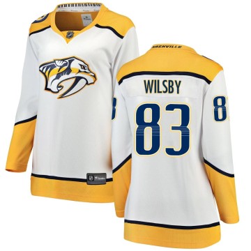 Breakaway Fanatics Branded Women's Adam Wilsby Nashville Predators Away Jersey - White