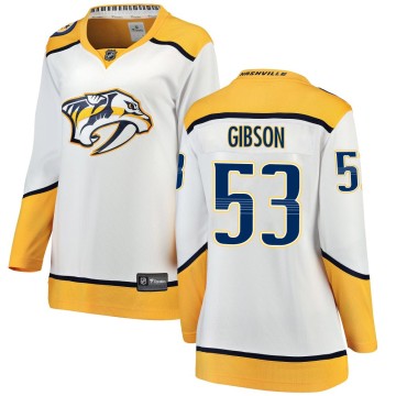 Breakaway Fanatics Branded Women's Andrew Gibson Nashville Predators Away Jersey - White
