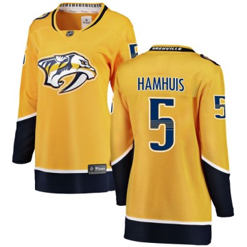 Breakaway Fanatics Branded Women's Dan Hamhuis Nashville Predators Home Jersey - Yellow